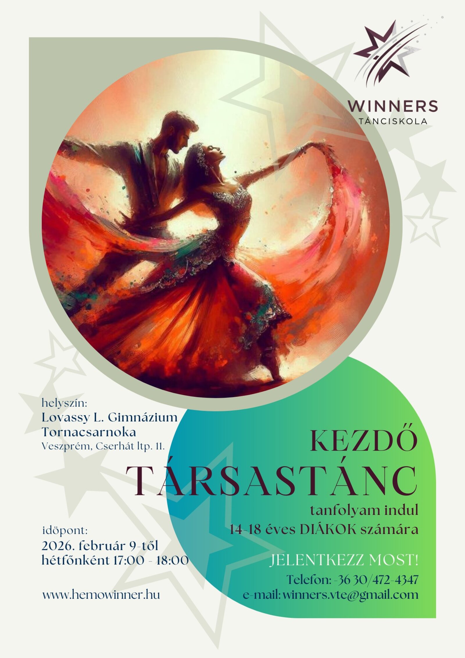 Poster for the ballroom dancing course