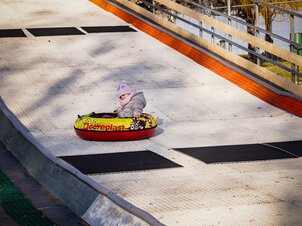 Snow tubing on Siófok's Main Beach